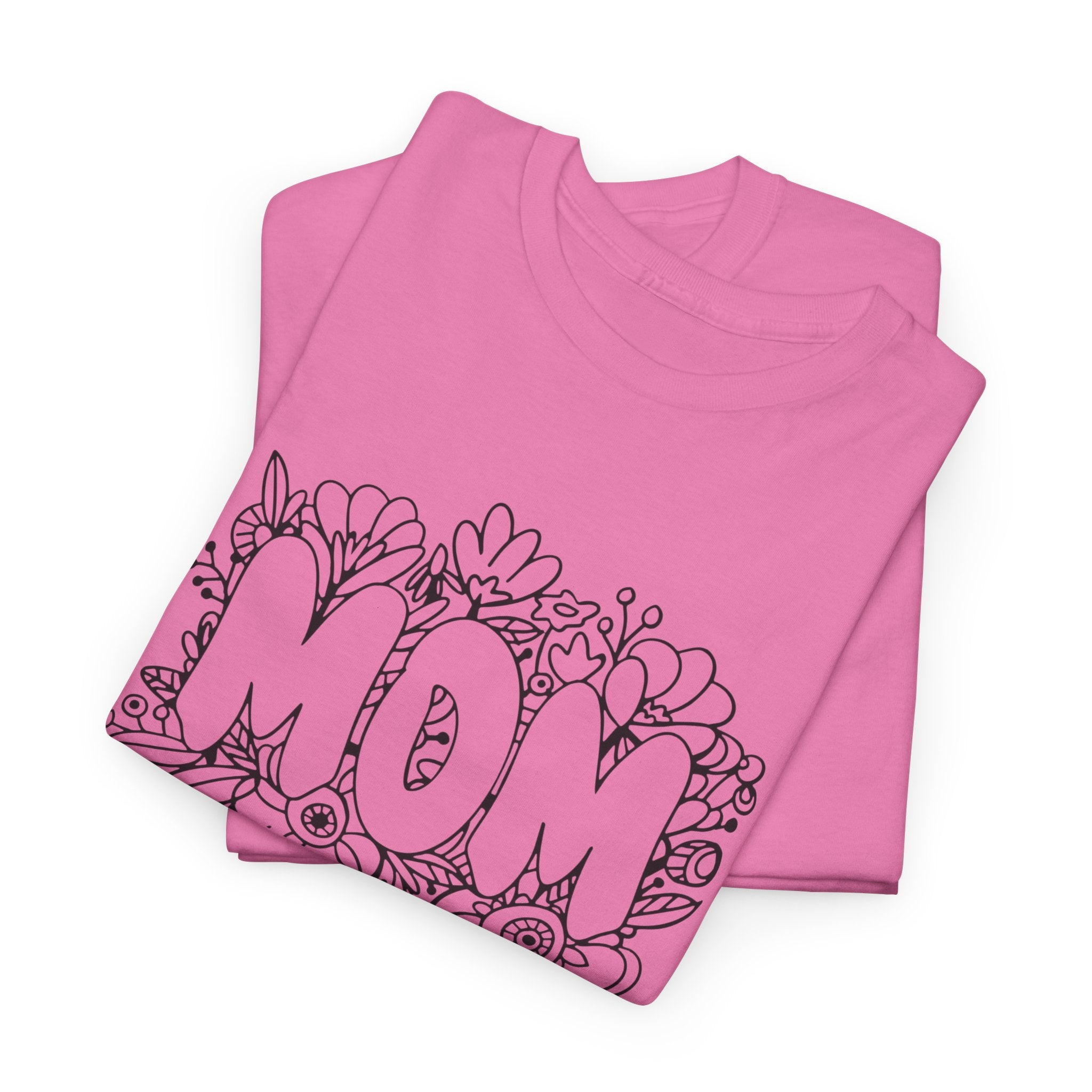 Mom Floral Graphic Tee — "MOM" Flower Lettering Mother's Day Gift
