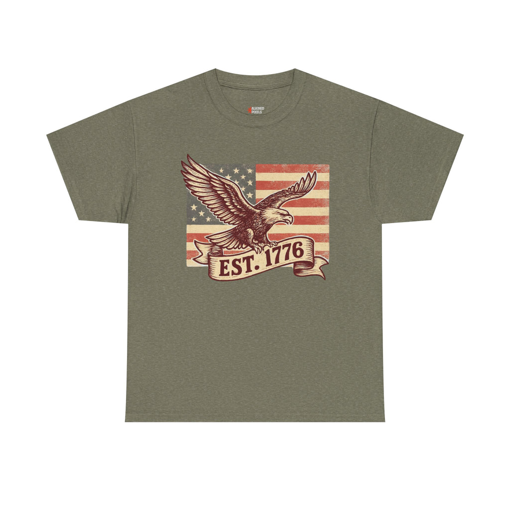 Patriotic Eagle T-Shirt - EST. 1776 Vintage American Flag Tee