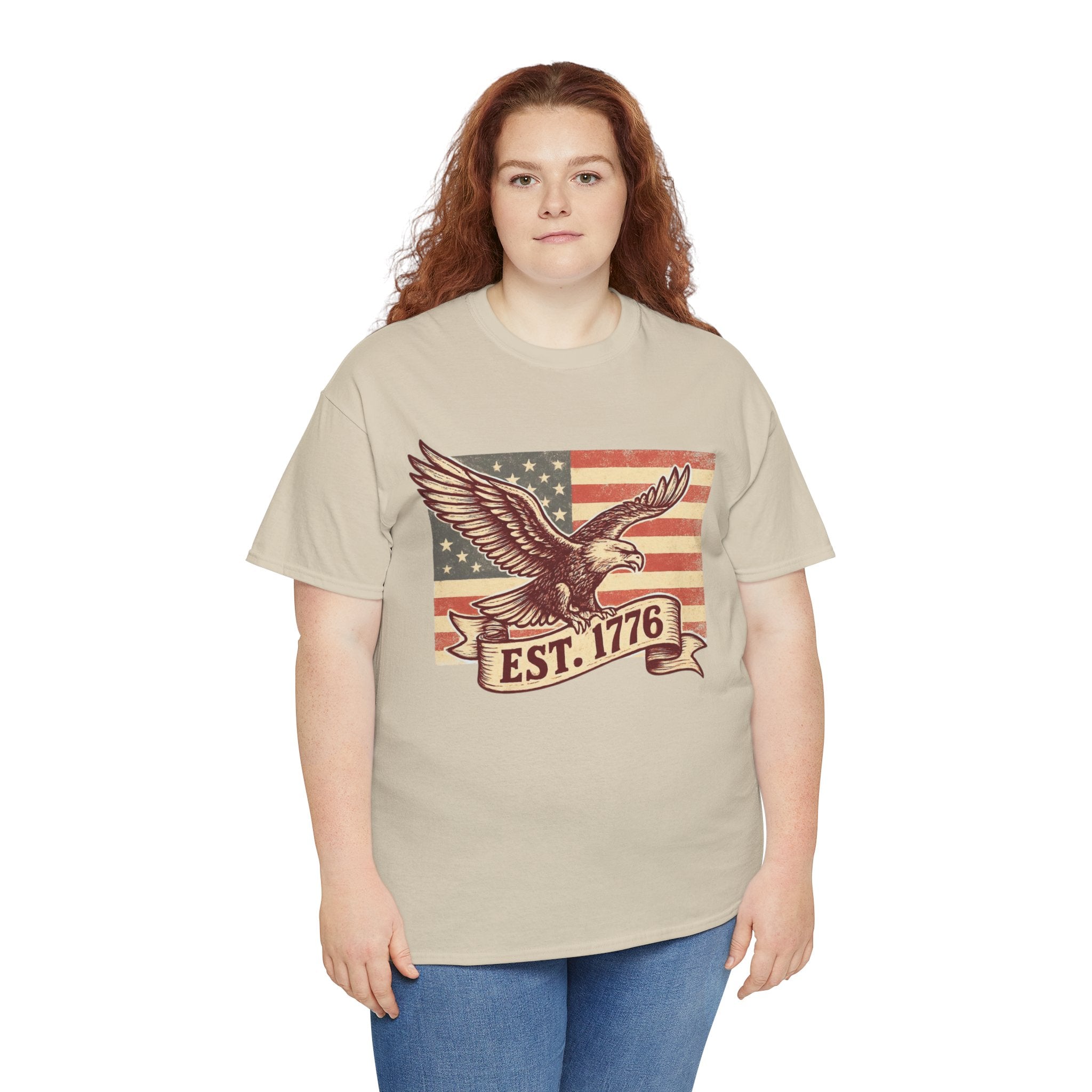 Patriotic Eagle T-Shirt - EST. 1776 Vintage American Flag Tee