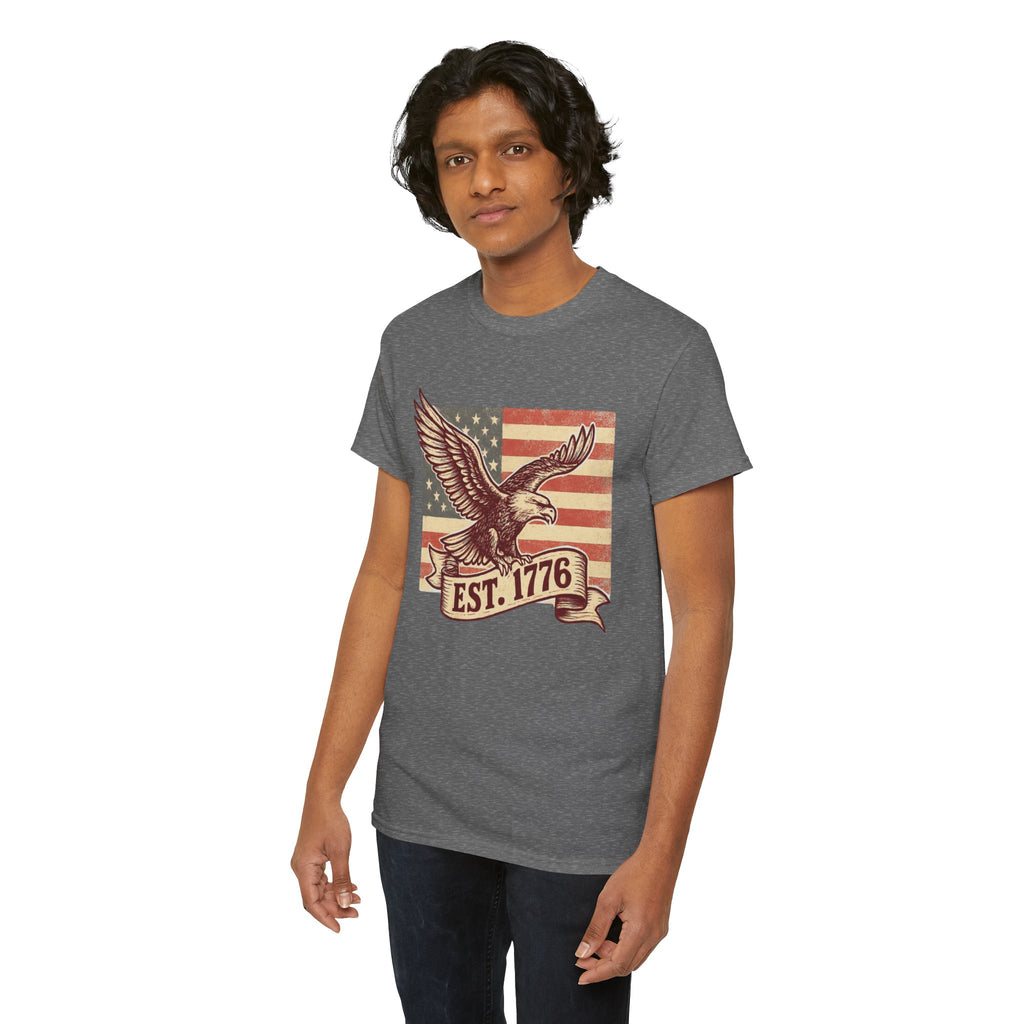 Patriotic Eagle T-Shirt - EST. 1776 Vintage American Flag Tee
