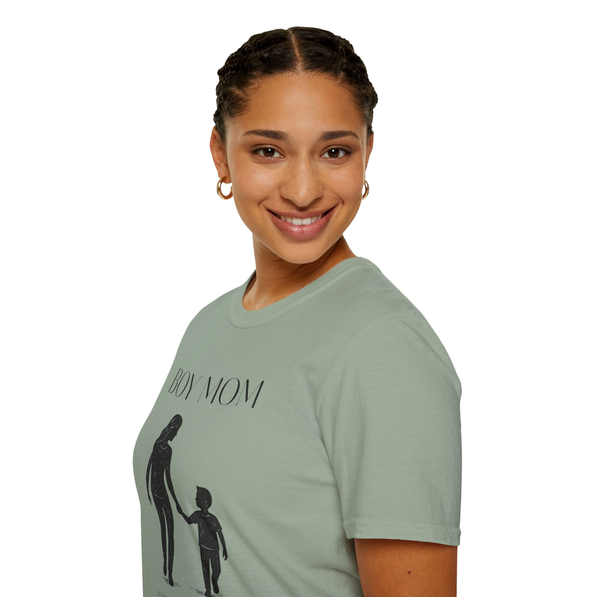 Boy Mom T-Shirt — Silhouette Mama & Son Graphic Tee for Mothers, Mother’s Day Gift