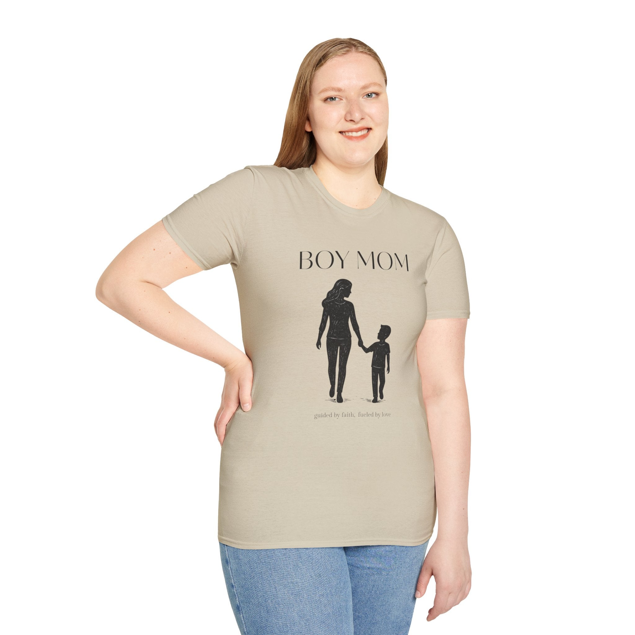 Boy Mom T-Shirt — Silhouette Mama & Son Graphic Tee for Mothers, Mother’s Day Gift