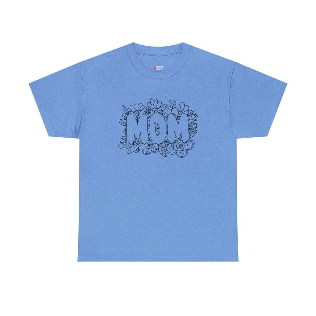 Mom Floral Graphic Tee — "MOM" Flower Lettering Mother's Day Gift
