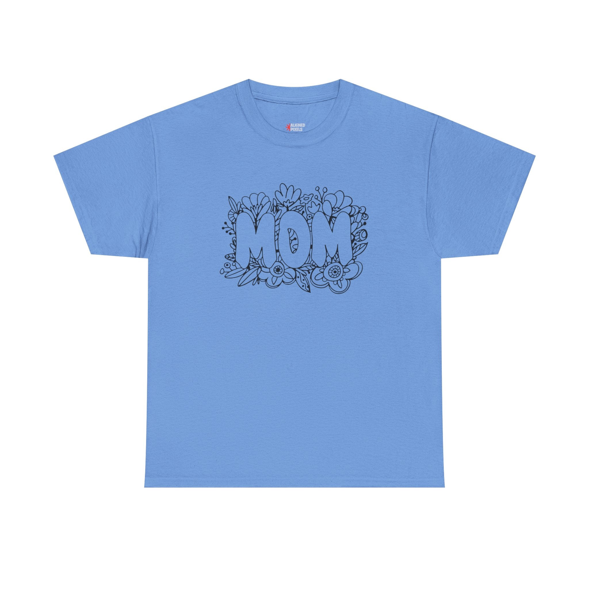 Mom Floral Graphic Tee — "MOM" Flower Lettering Mother's Day Gift