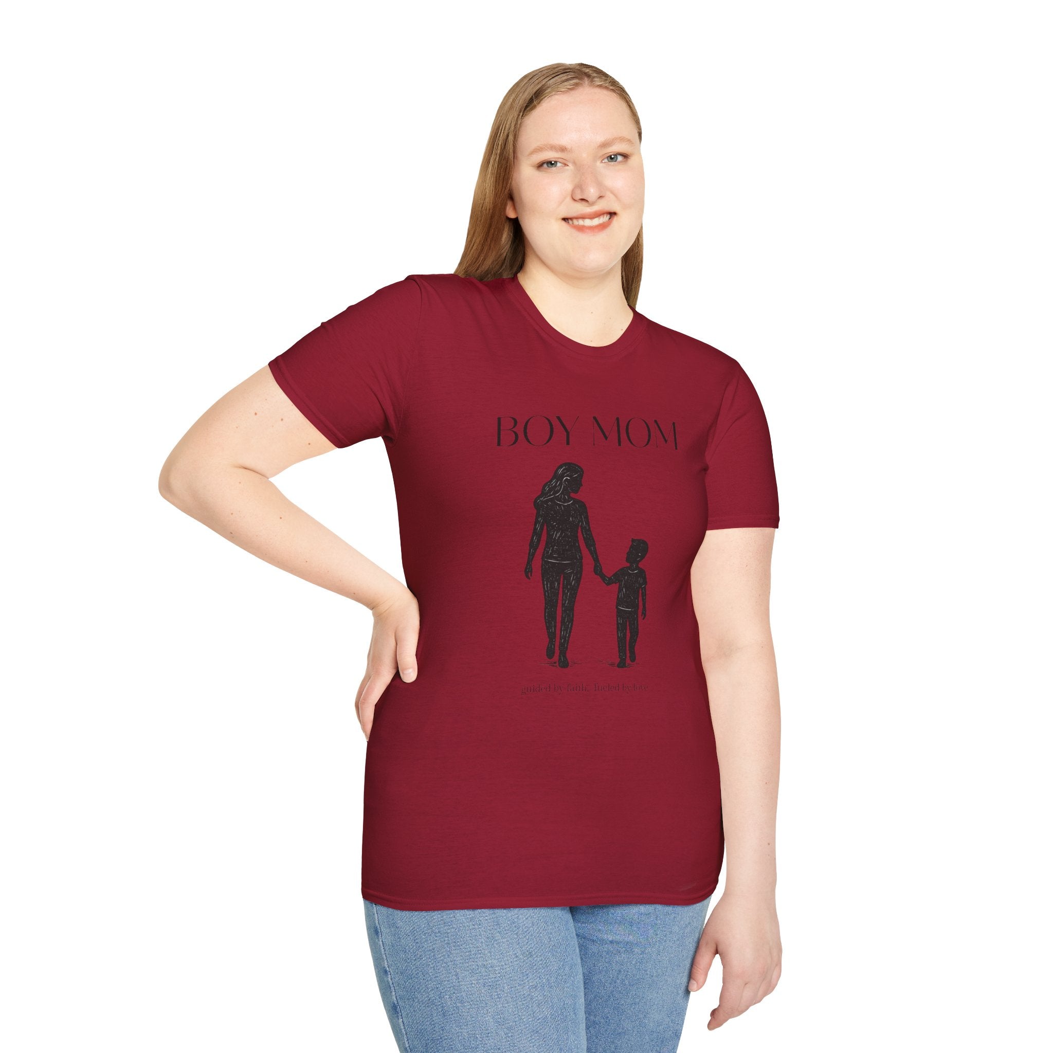 Boy Mom T-Shirt — Silhouette Mama & Son Graphic Tee for Mothers, Mother’s Day Gift