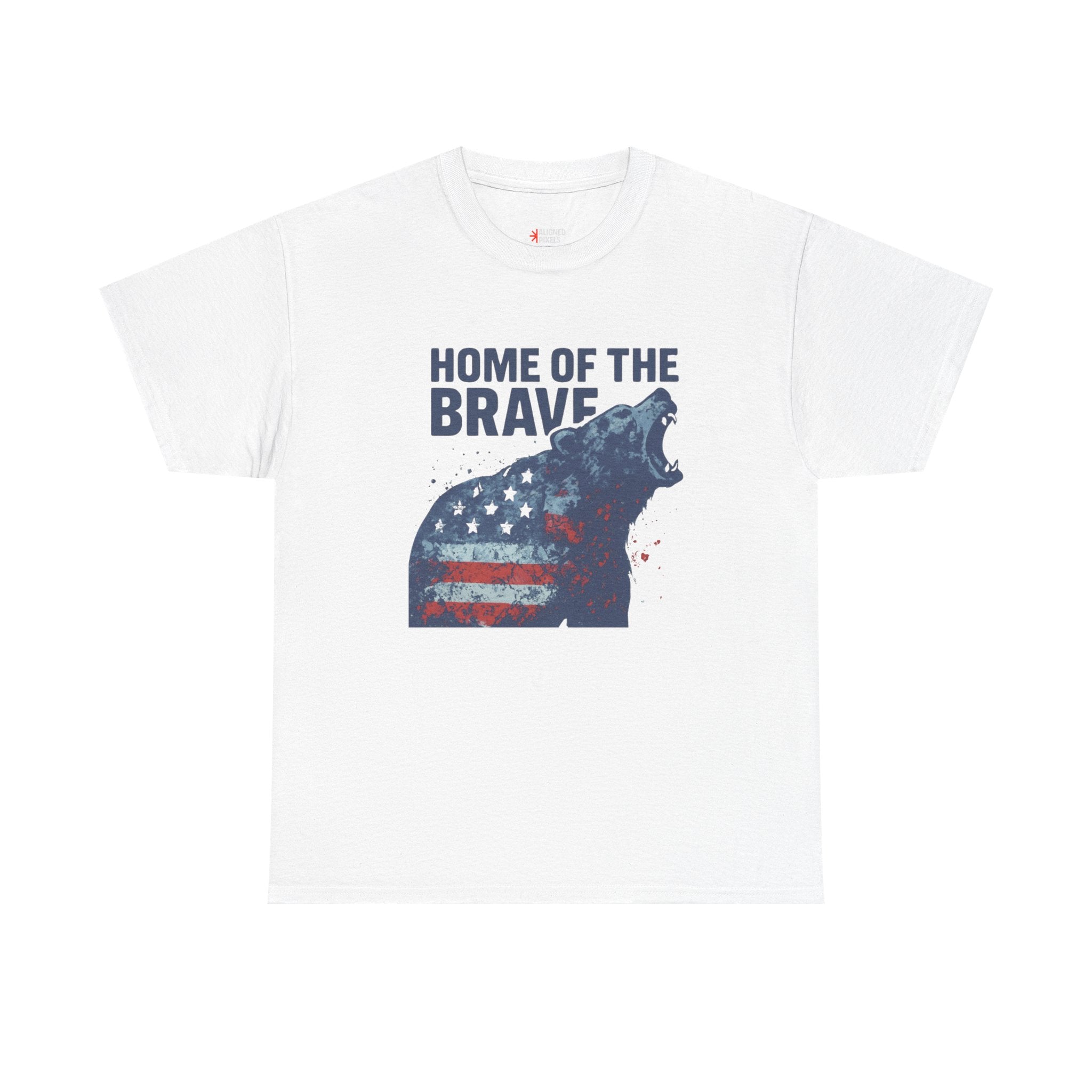 Patriotic "Home of the Brave" Bear Tee