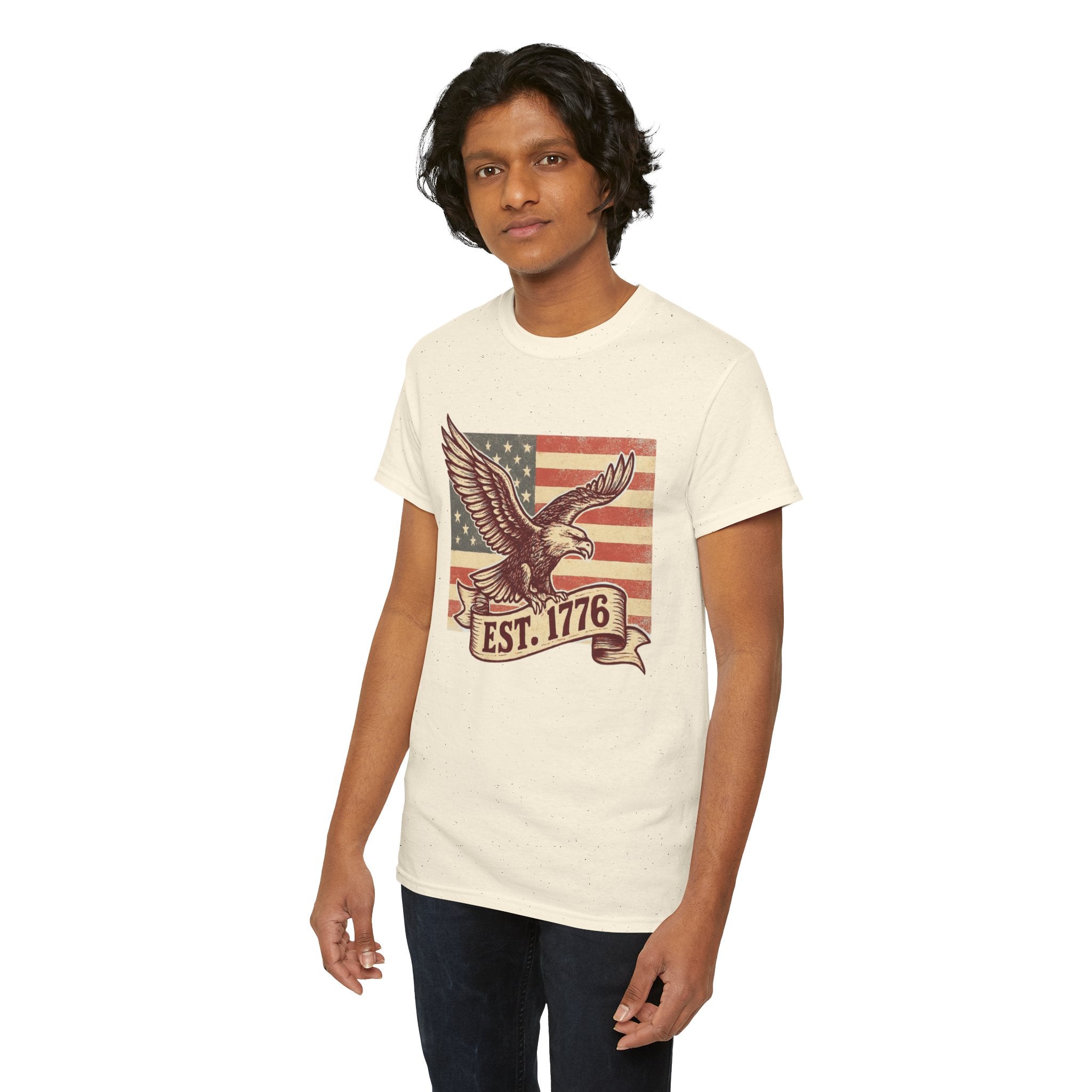 Patriotic Eagle T-Shirt - EST. 1776 Vintage American Flag Tee