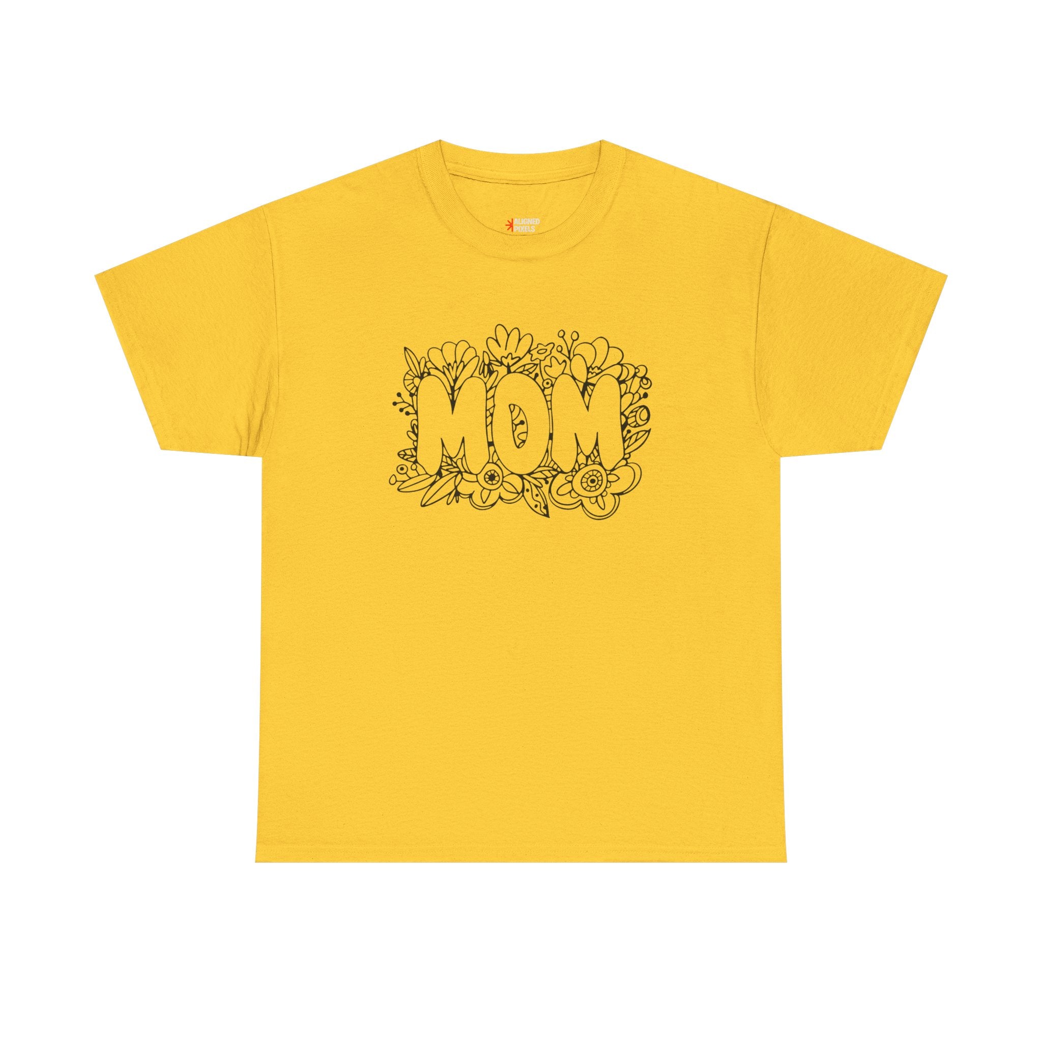 Mom Floral Graphic Tee — "MOM" Flower Lettering Mother's Day Gift