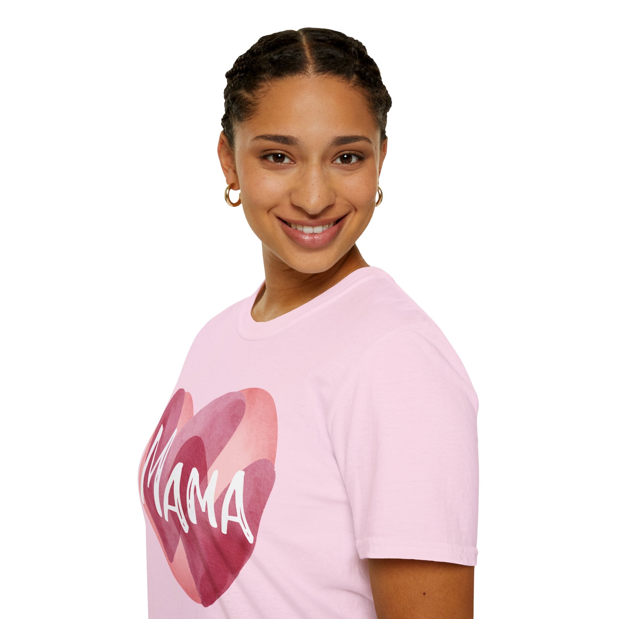 Mama Heart T-Shirt — Watercolor Pink Heart "Mama" Tee, Mother's Day Gift