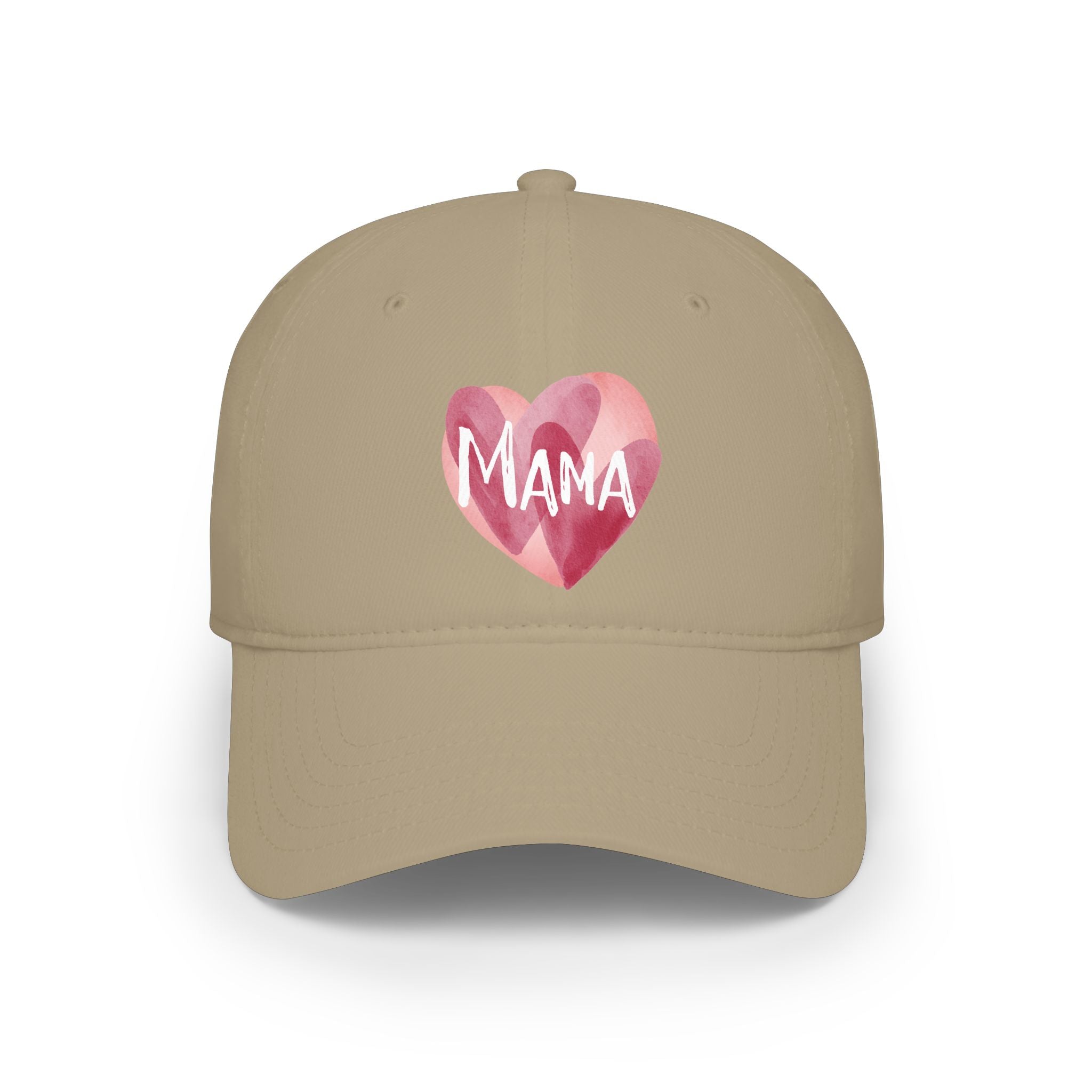 Mama Heart Baseball Cap — Watercolor Pink Heart Hat for Moms, Mother's Day Gift