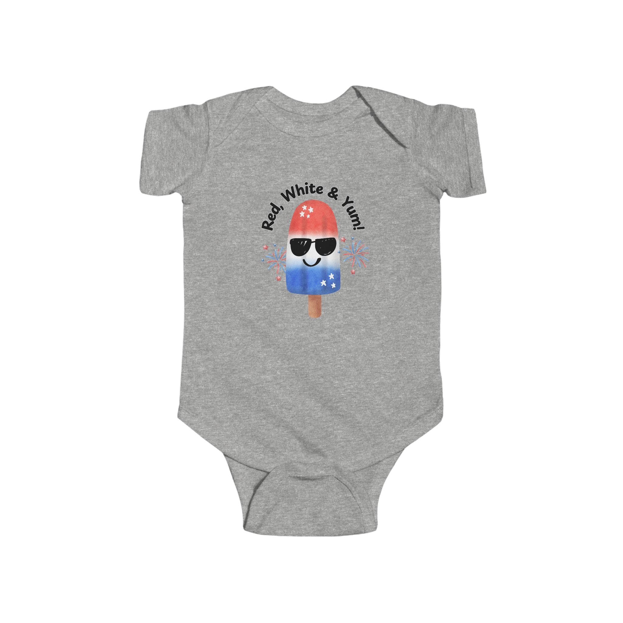 Red, White & Yummy Popsicle Baby Bodysuit — 4th of July Infant Onesie