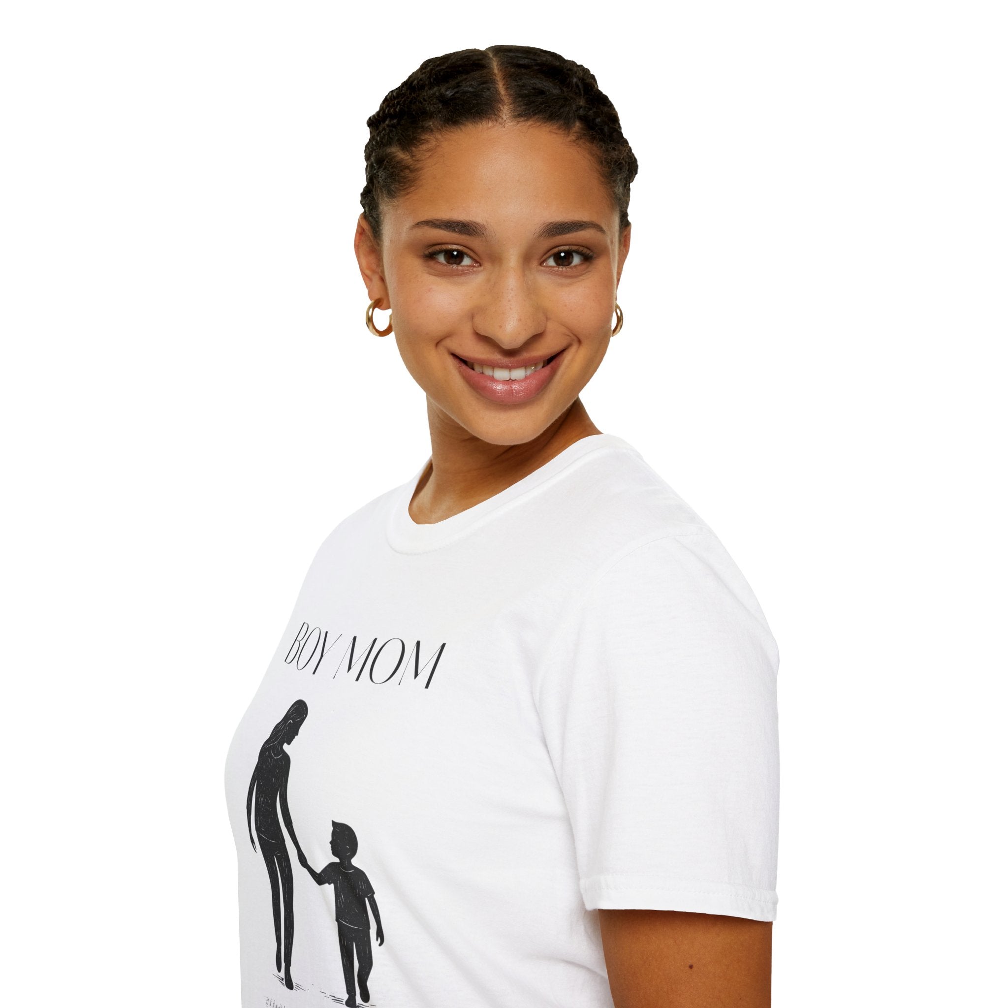 Boy Mom T-Shirt — Silhouette Mama & Son Graphic Tee for Mothers, Mother’s Day Gift