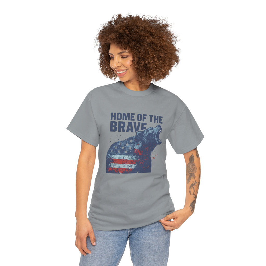Patriotic "Home of the Brave" Bear Tee