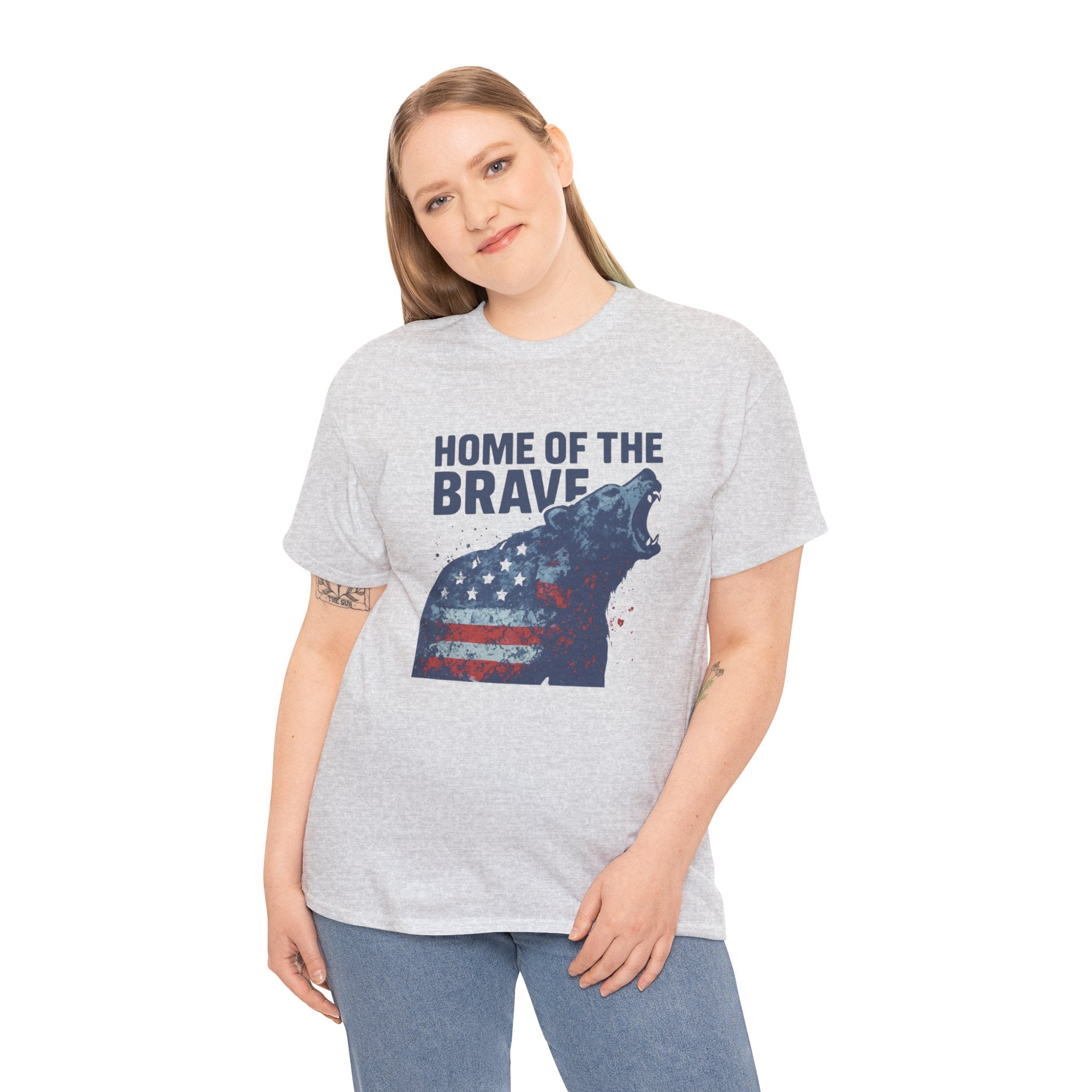 Patriotic "Home of the Brave" Bear Tee