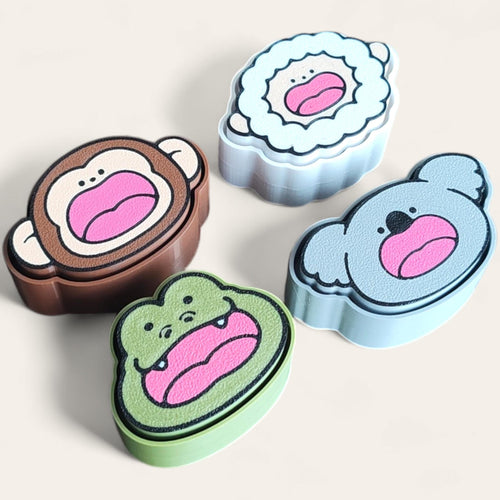 3D Printed Animal Fidget Toys: Monkey, Koala, Frog, Sheep Clickers