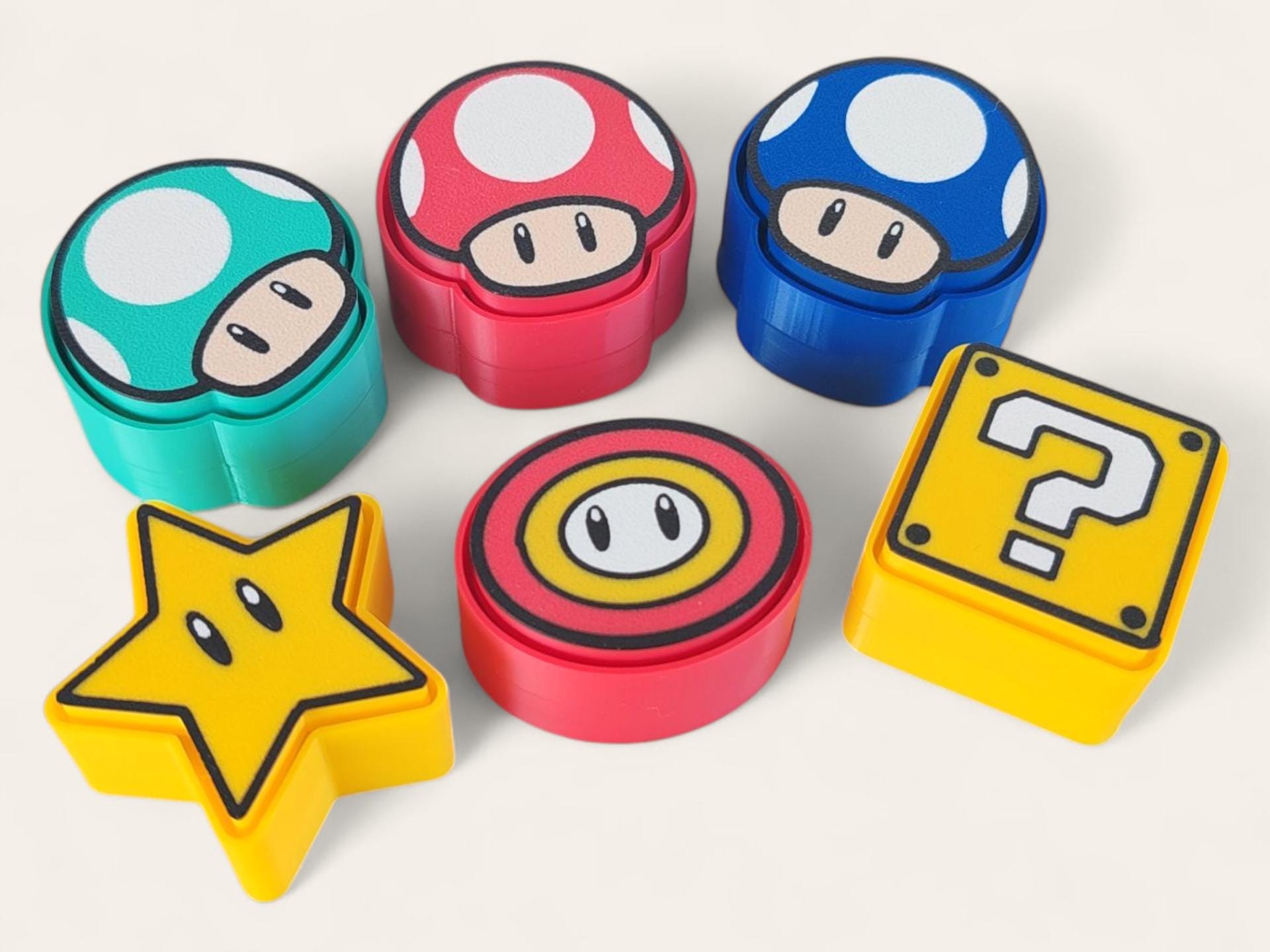 Retro Gamer Power-Up Fidget Clicker Keychain • Sensory Toy