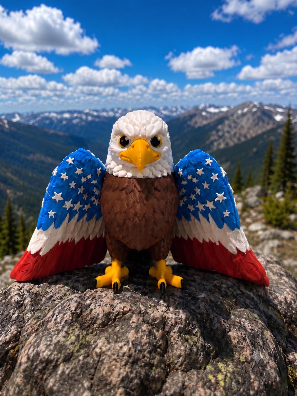 3D Printed Bald Eagle Statue – Patriotic American Pride Decor, Independence Day Tablepiece