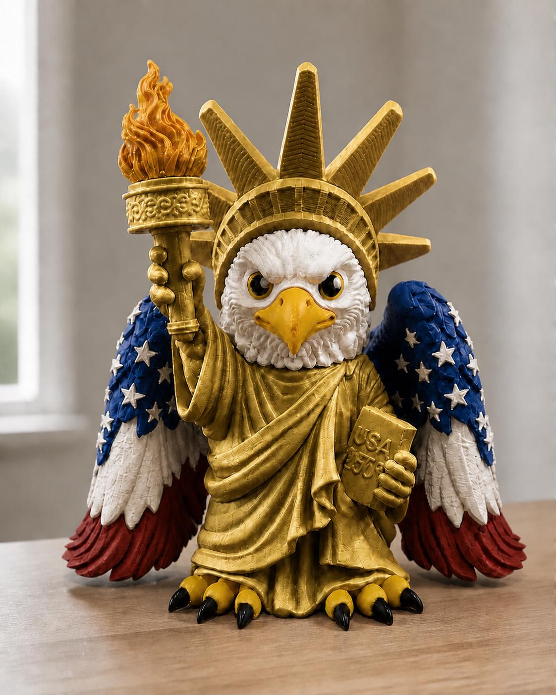 Freedom Eagle Statue | Patriotic Desk Decor | Liberty Bird Collectible | American Pride Gift