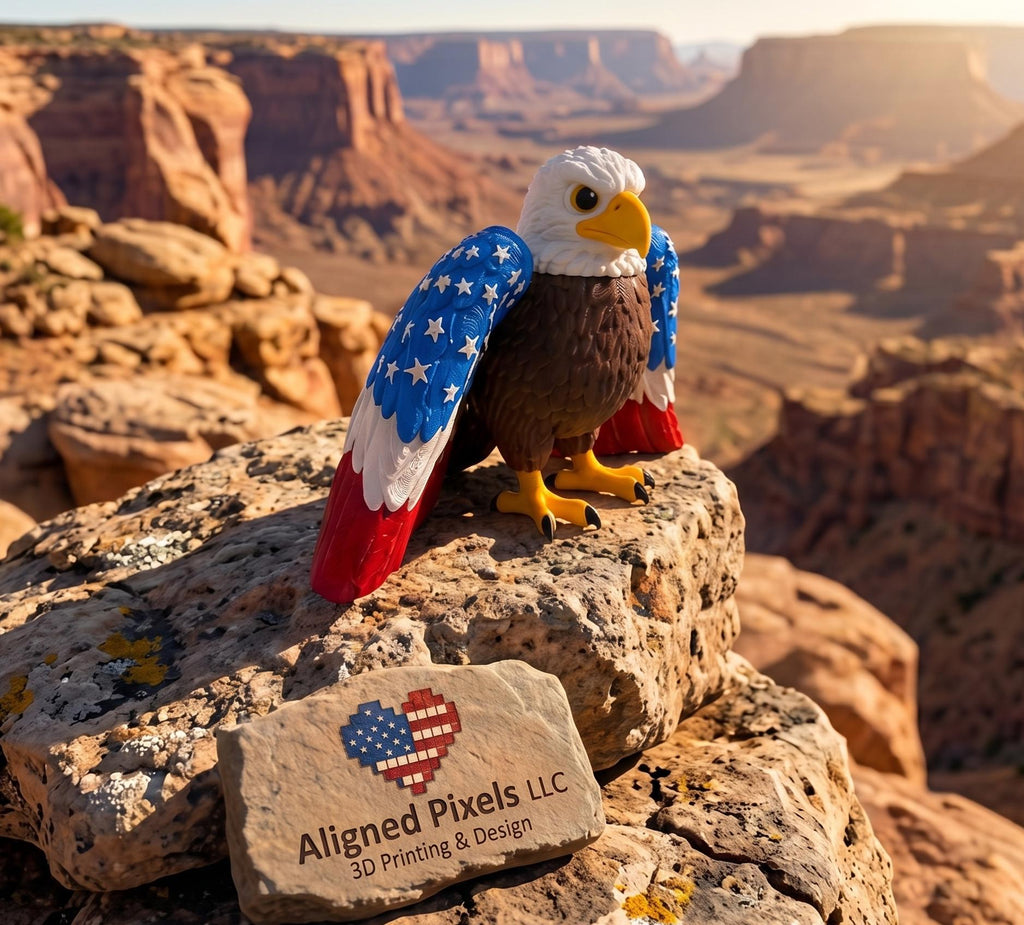 3D Printed Bald Eagle Statue – Patriotic American Pride Decor, Independence Day Tablepiece