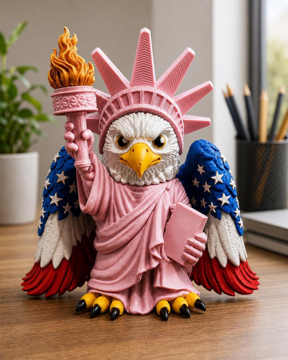 Freedom Eagle Statue | Patriotic Desk Decor | Liberty Bird Collectible | American Pride Gift